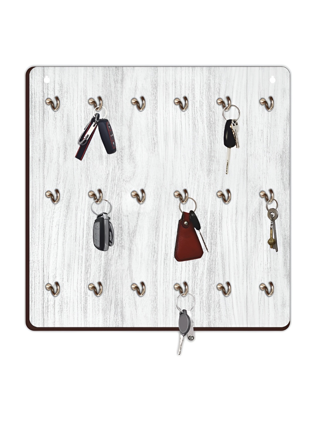 

CVANU White & Grey Printed Wooden 18 Hooks Key Holders