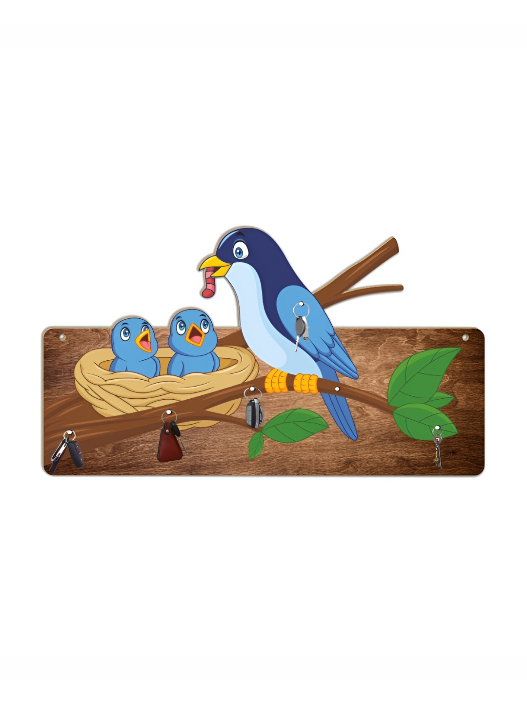 

CVANU Brown & Blue Wooden Key Holders