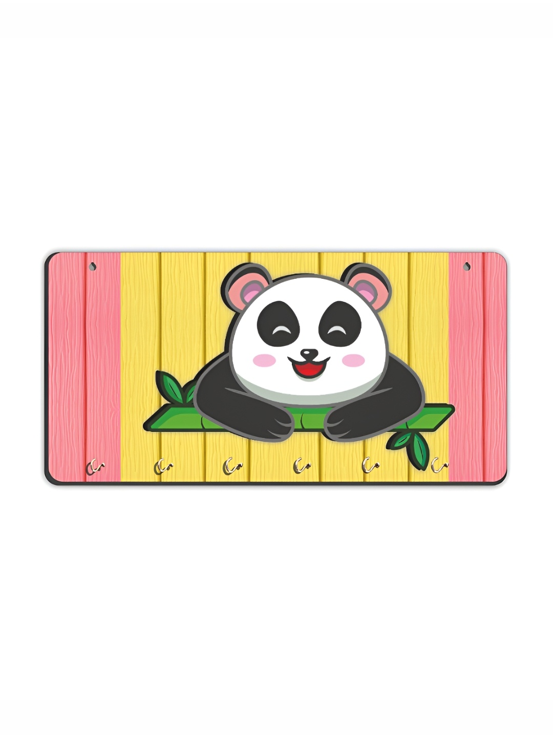 

CVANU Yellow & Pink Printed Wooden Key Holders