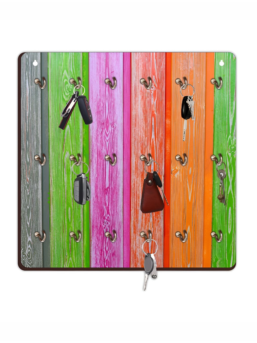 

CVANU Green & Red Printed Wooden Key Holders