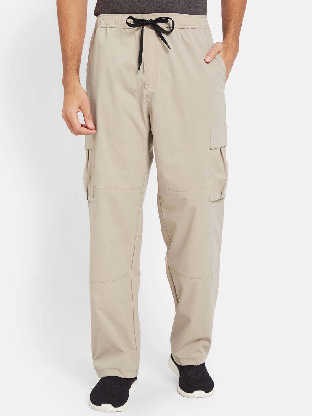 

Octave Men Mid-Rise Cotton Track Pants, Cream