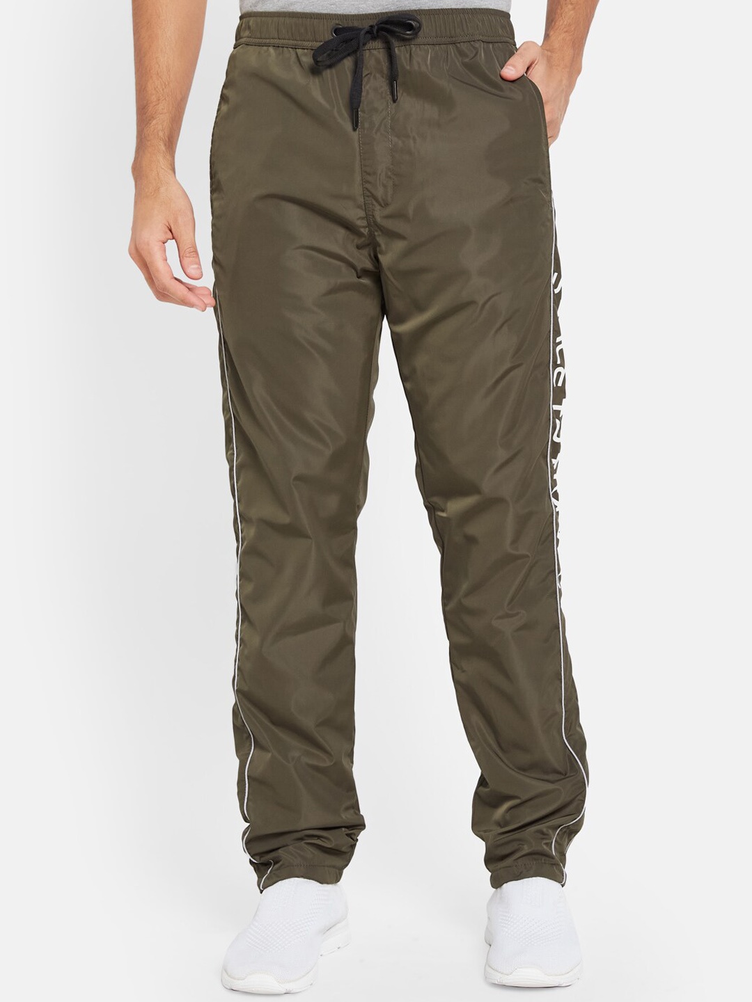 

Octave Printed Cotton Mid-Rise Track Pants, Olive