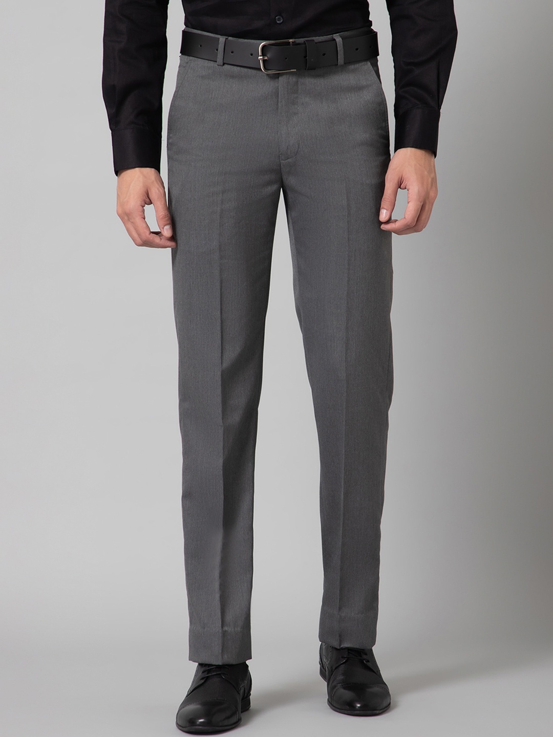 

Cantabil Men Mid-Rise Comfort Fit Formal Trousers, Grey