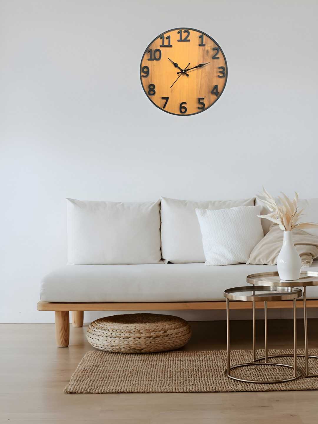 

TEAKWOOD Brown & Black Analogue Contemporary Wooden Wall Clock