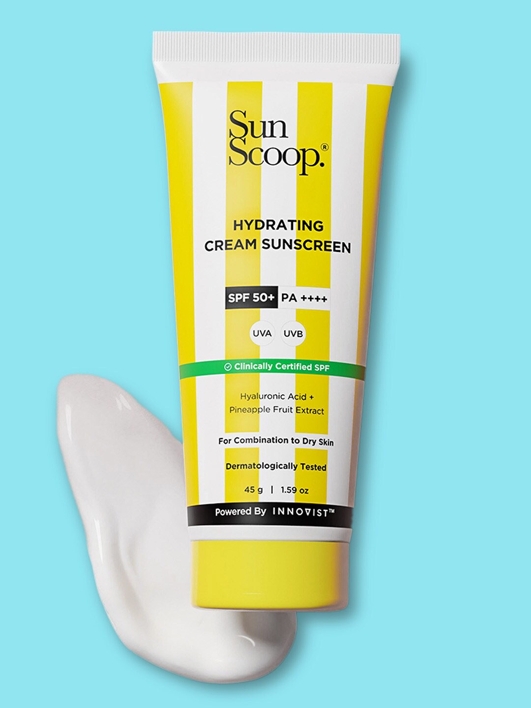 

SunScoop Hydrating Cream Sunscreen SPF 50+ PA++++ - 45g, Yellow
