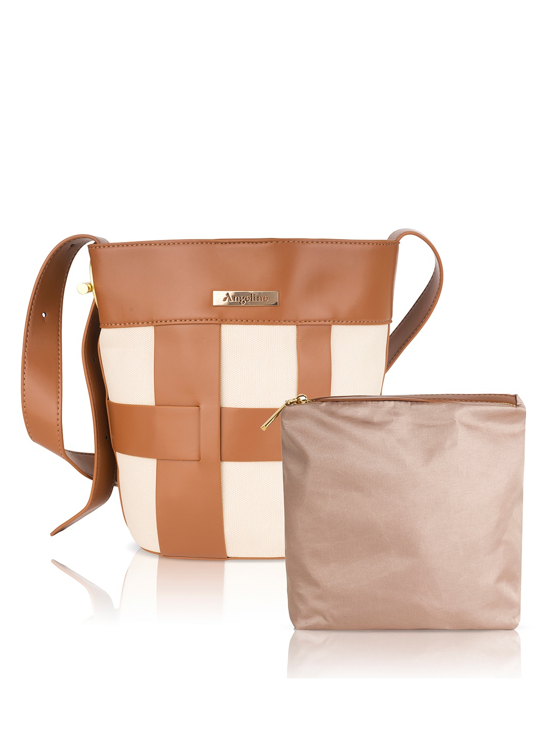 

Angeline Colourblocked Bucket Sling Bag, Brown