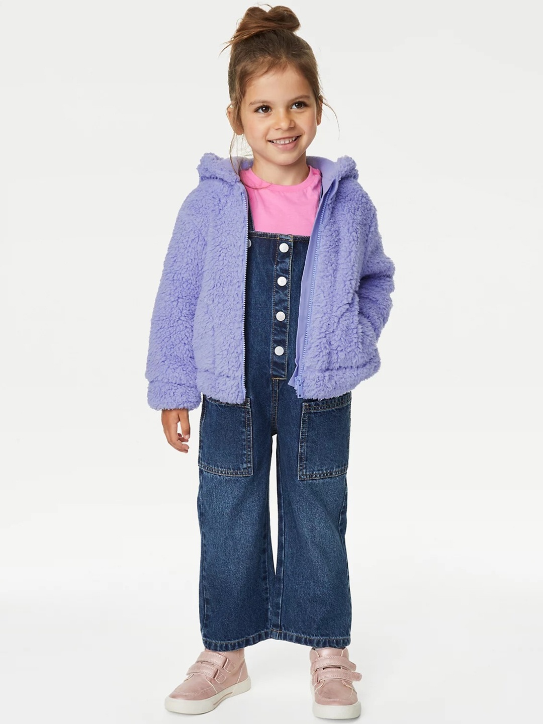 

Marks & Spencer Girls Self Design Hooded Tailored Jacket, Blue