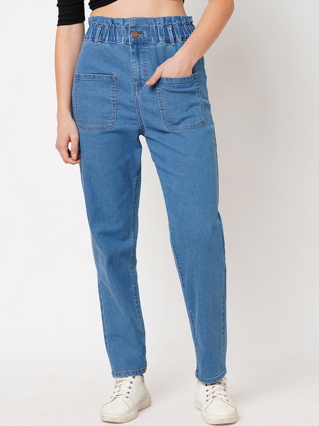 

all about you Women Blue Slouchy Fit Mid-Rise Clean Look Stretchable Jeans