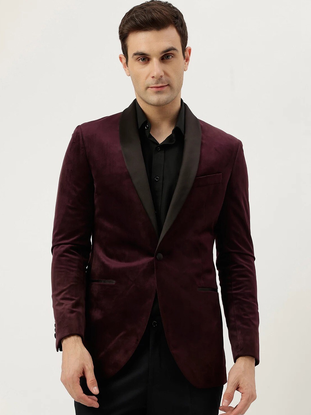

Marks & Spencer Shawl Collar Single Breasted Casual Blazer, Burgundy