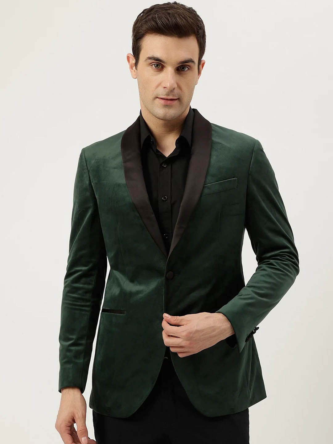 

Marks & Spencer Shawl Collar Single Breasted Party Blazer, Green