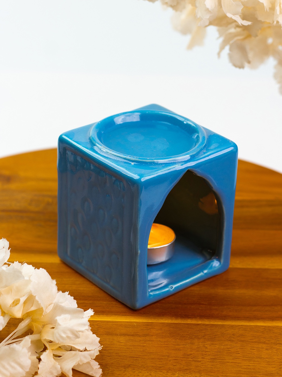 

AuraDecor Blue Ceramic Burner Square Shape Aroma Diffuser Set
