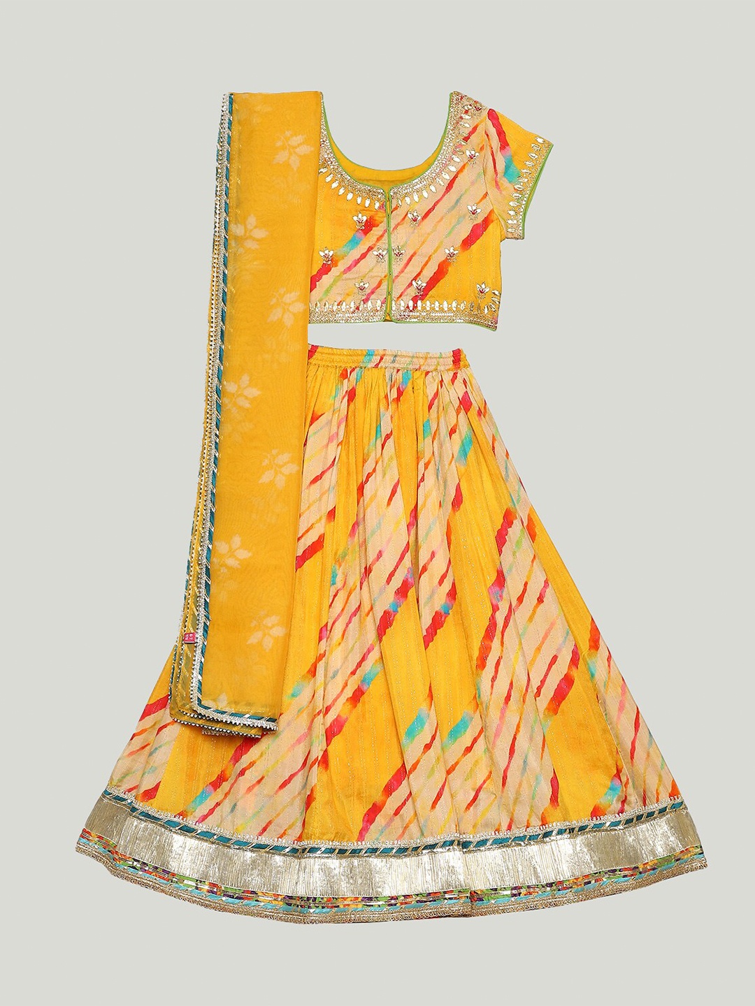 

Biba Girls Printed Ready to Wear Lehenga & Blouse With Dupatta, Yellow