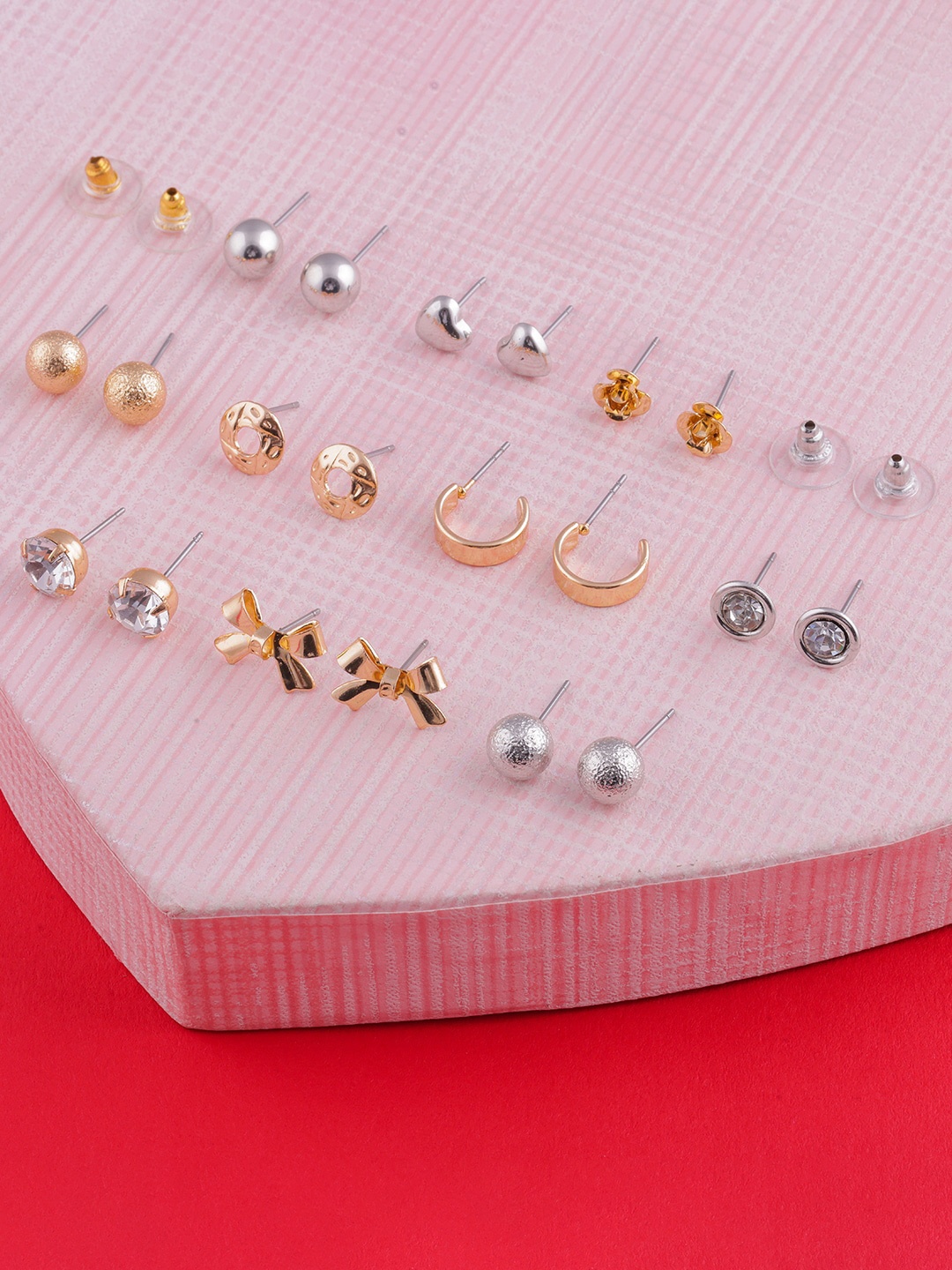 

DressBerry Set Of 10 Classic Stud Earrings, Multi