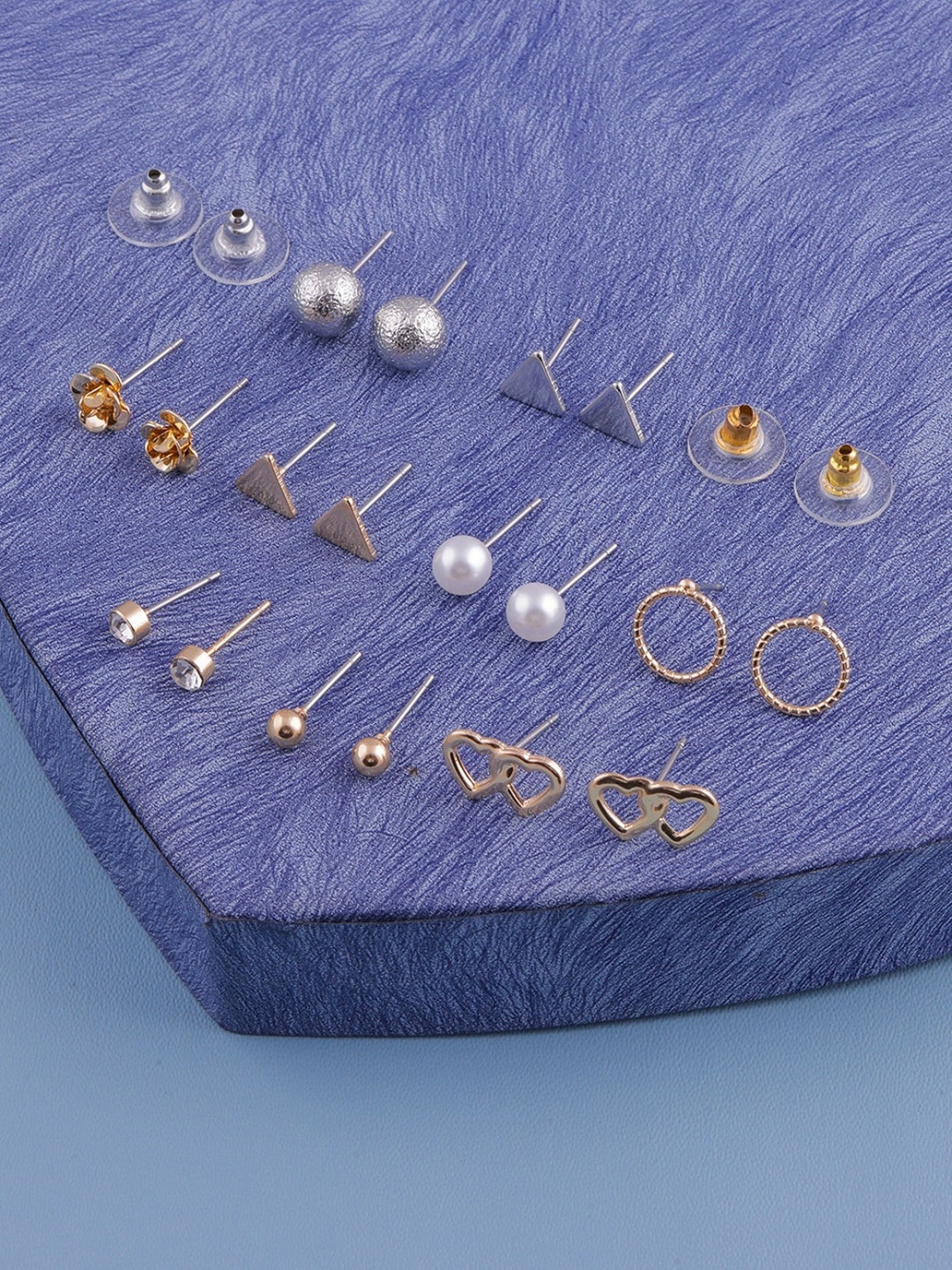 

DressBerry Set Of 9 Classic Stud Earrings, Multi