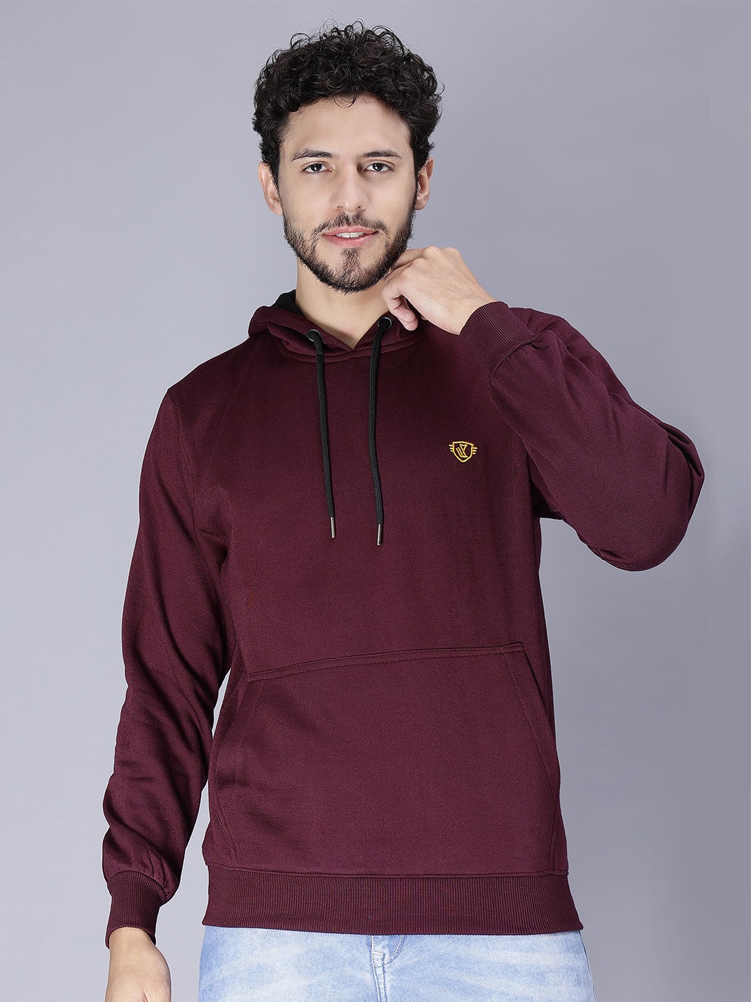 

WE PERFECT Hooded Fleece Sweatshirt, Maroon