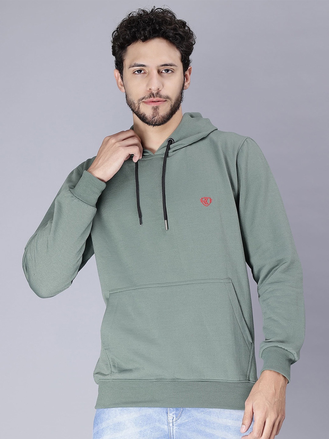 

WE PERFECT Hooded Fleece Sweatshirt, Green