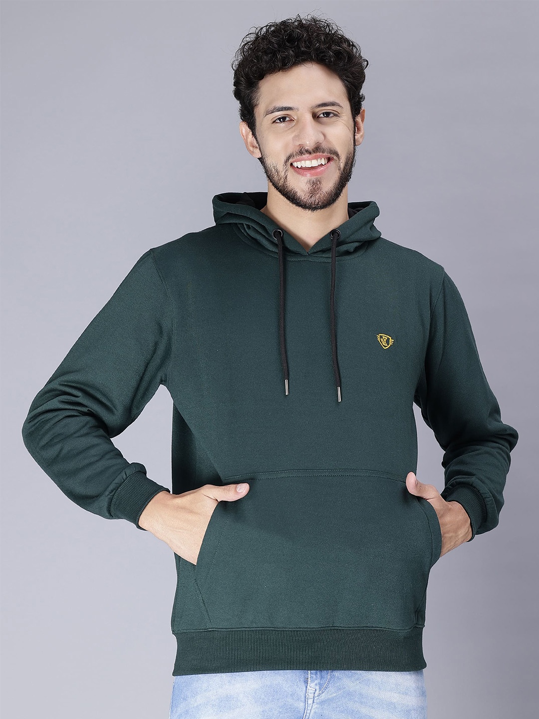 

WE PERFECT Hooded Fleece Pullover, Green