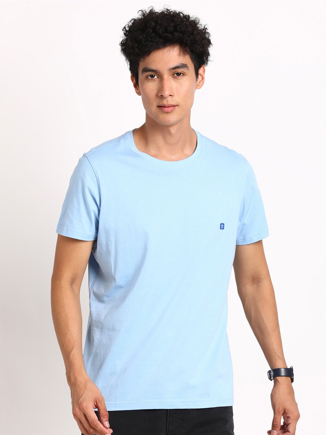

Turtle Slim Fit Pure Cotton T-shirt, Blue