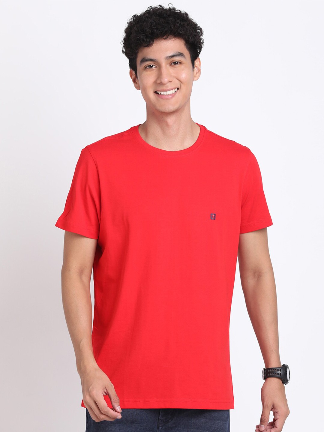 

Turtle Slim Fit Pure Cotton T-shirt, Red