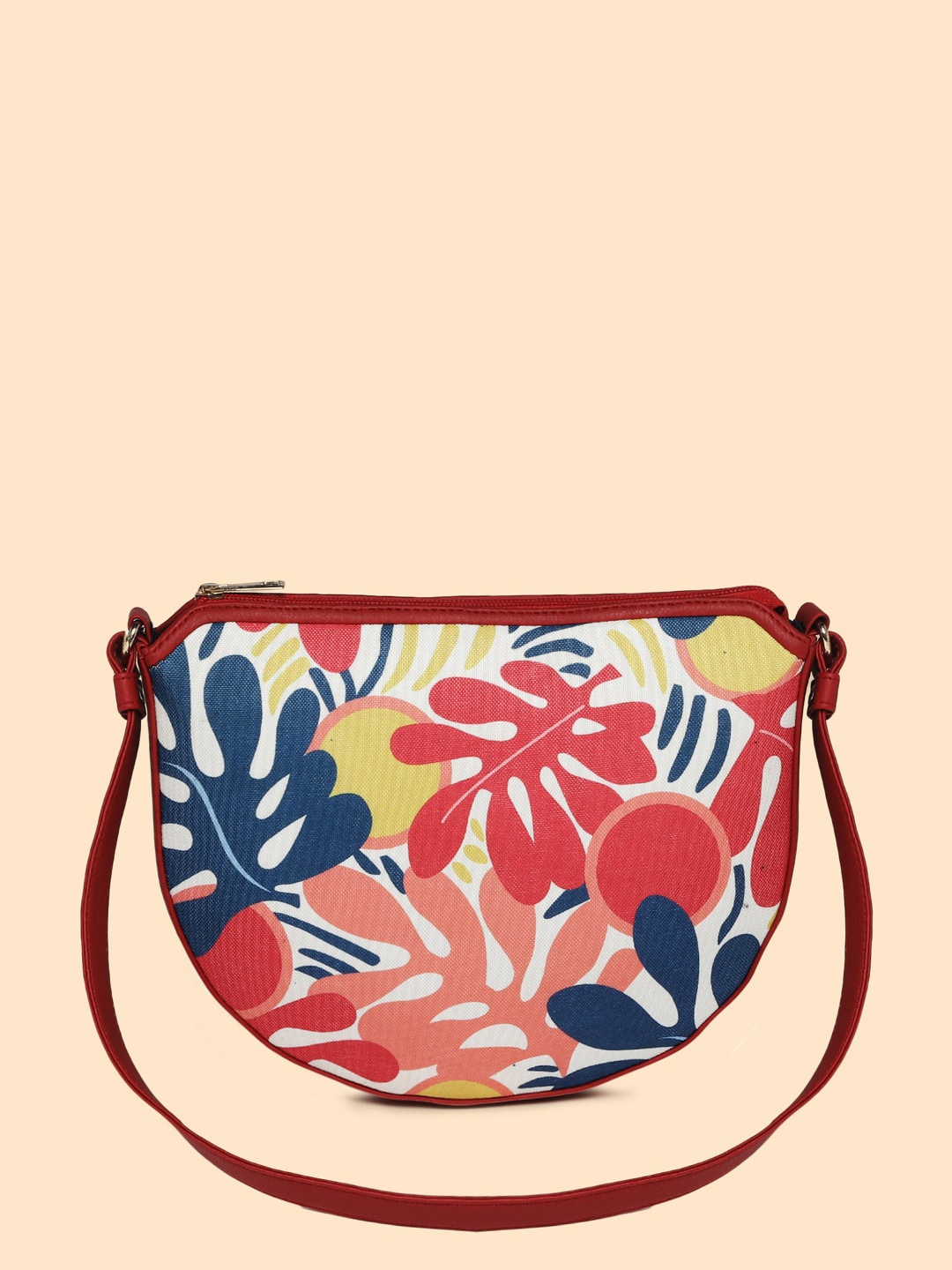 

Sangria Ethnic Motifs Printed Sling Bag, Red