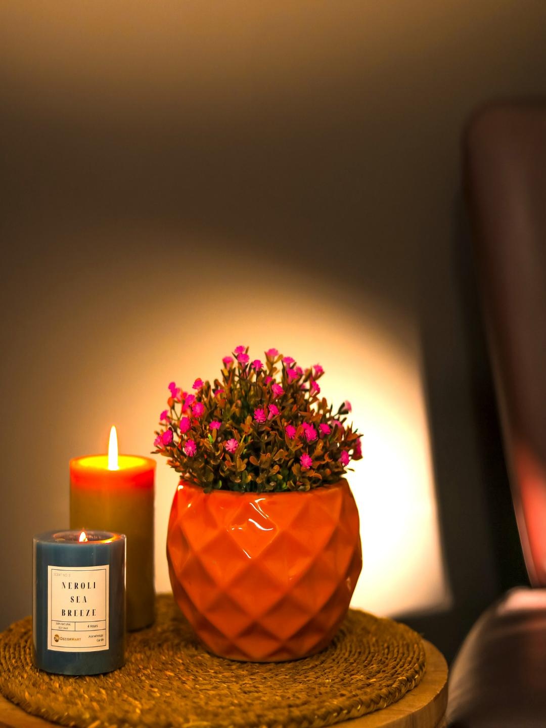 

The Decor Mart Orange Textured Ceramic Planters