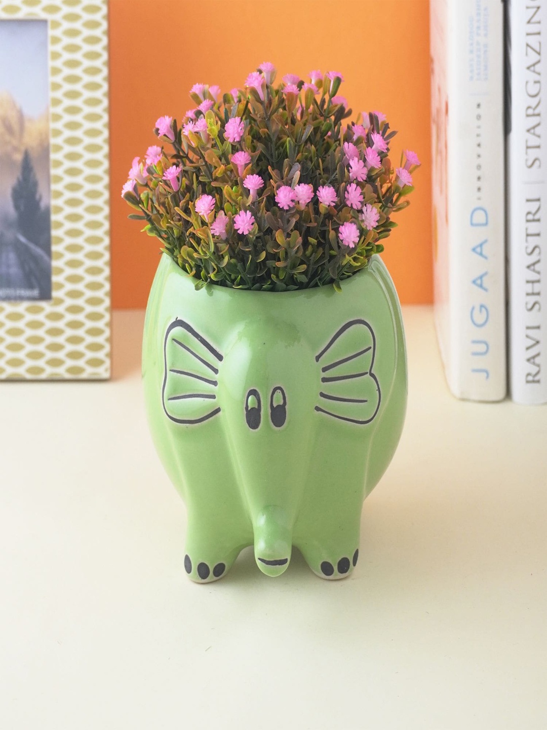 

The Decor Mart Green & Black Textured Ceramic Jumbo Planter
