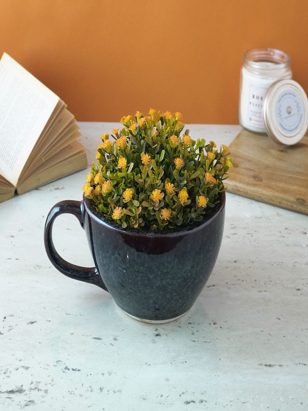 

The Decor Mart Black & White Ceramic Cup Planter