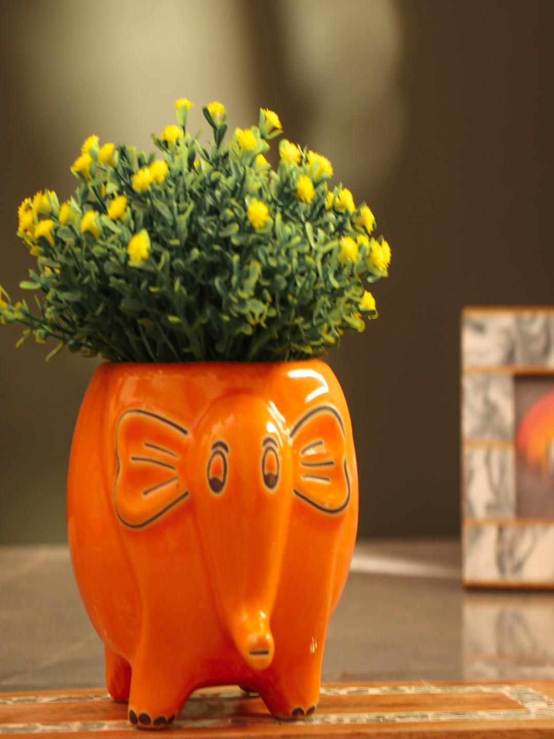 

The Decor Mart Orange Textured Ceramic Jumbo Planter