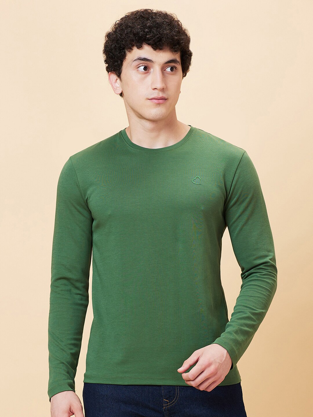 

Being Human Round Neck Cotton T-shirt, Green