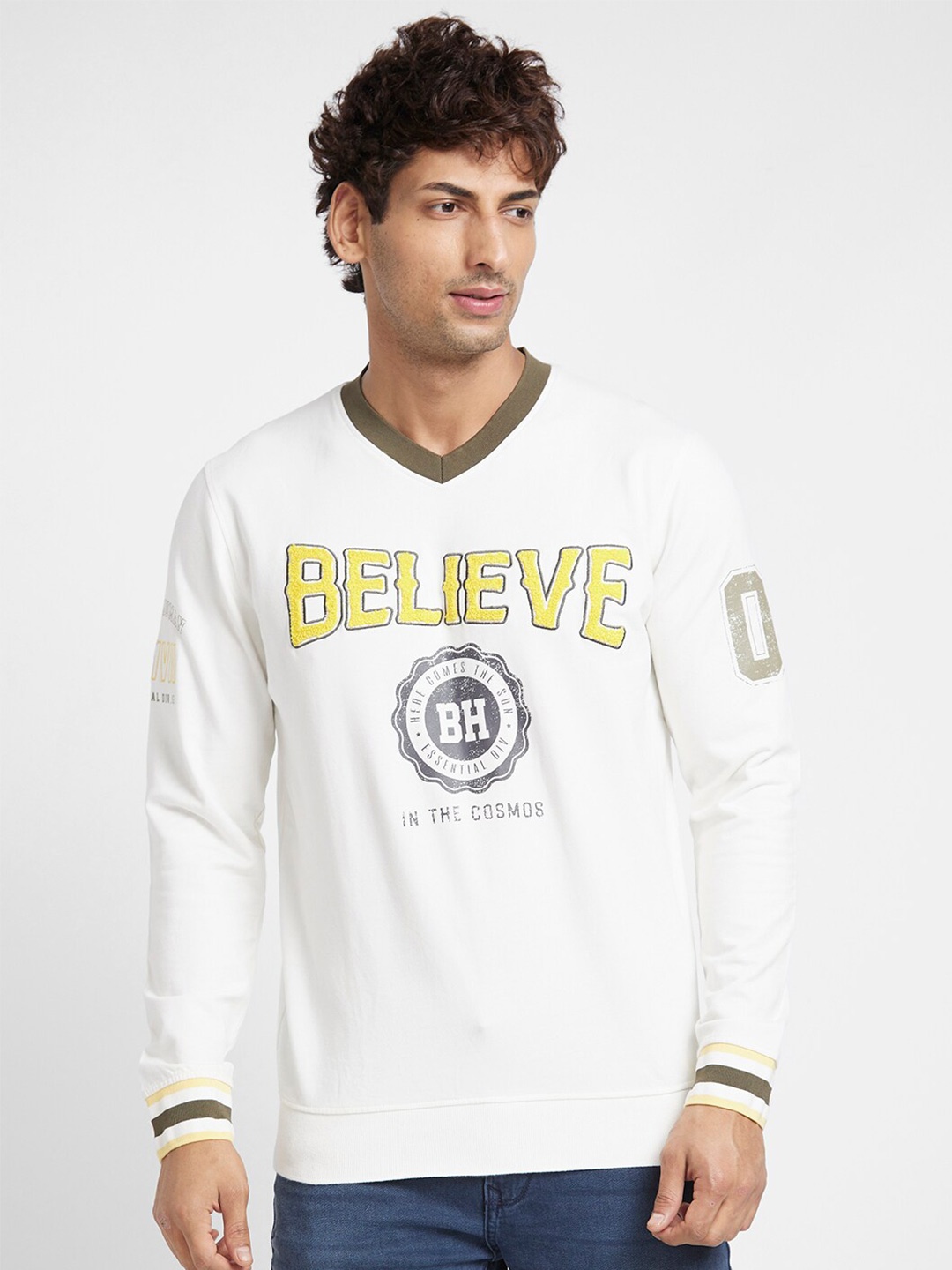

Being Human Typography Printed Pullover Sweatshirt, White