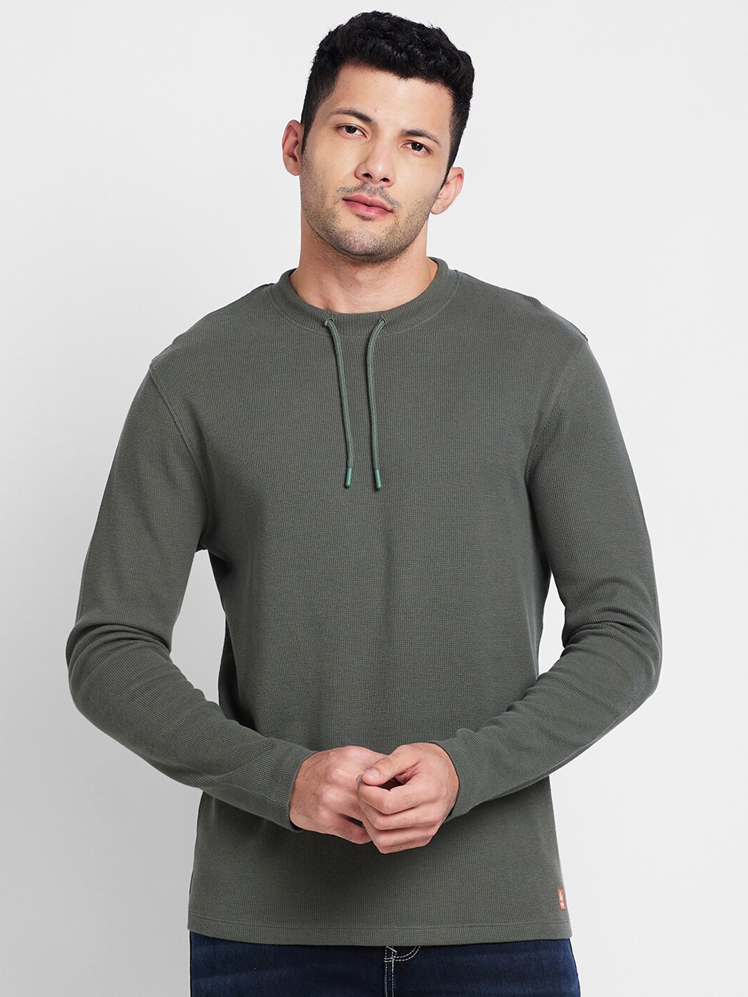 

Being Human Self Design Round Neck Casual T-shirt, Green