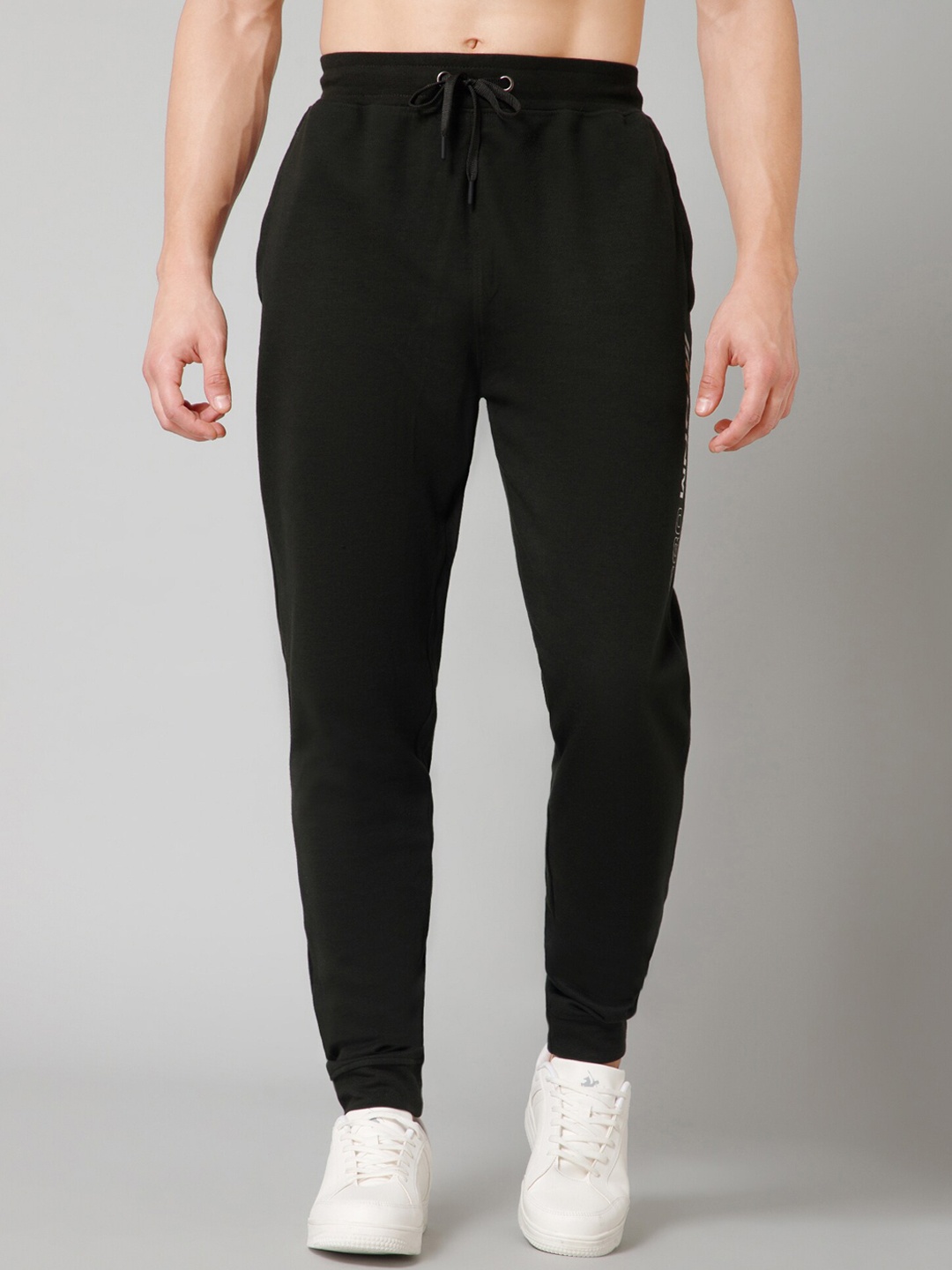 Cantabil Men Fleece Mid Rise Jogger, Olive