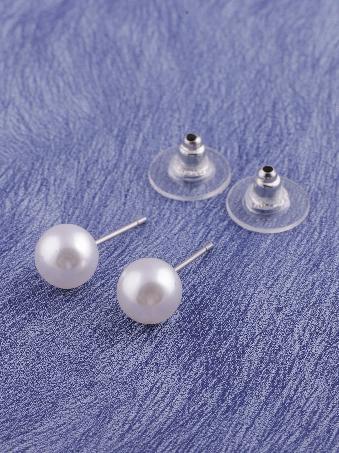 

DressBerry Gold-Plated Studs Earring, White