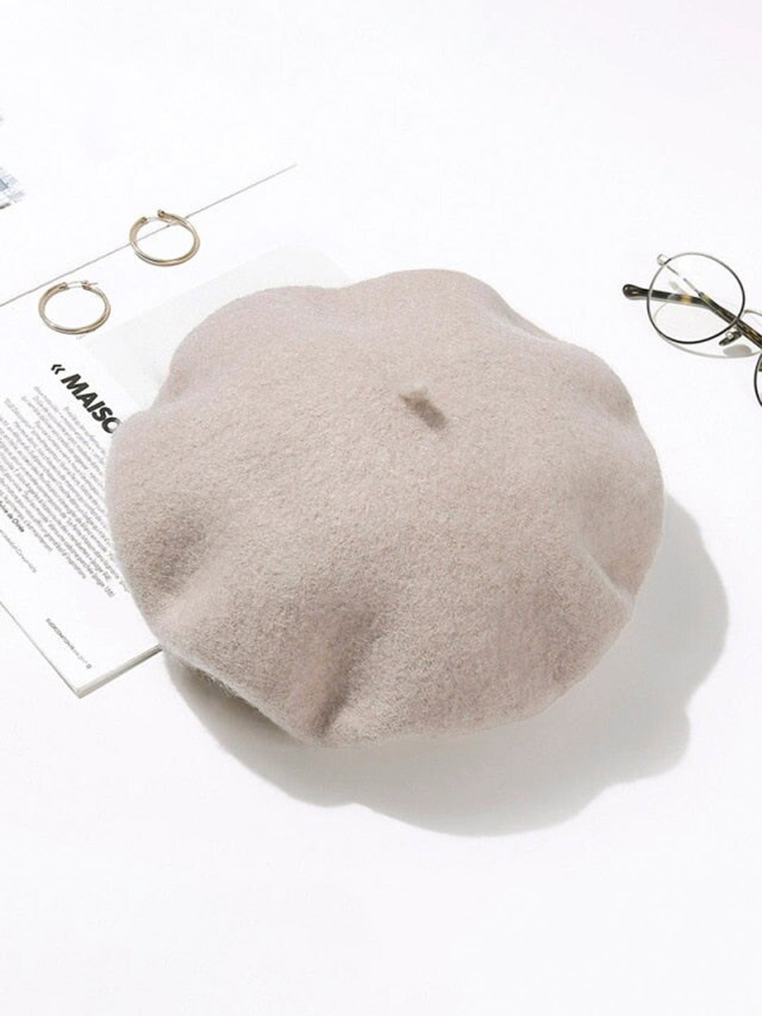 

TIPY TIPY TAP Women Woollen Beret Cap, Beige