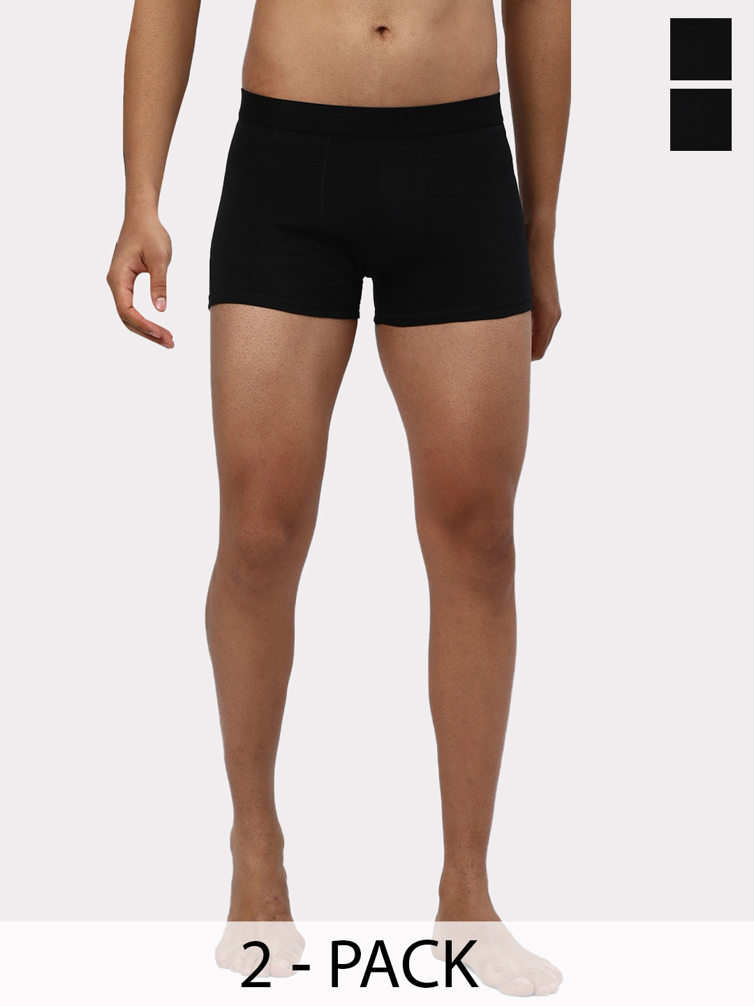 

R&B Men Pack Of 2 Cotton Trunks 8909006053145, Black