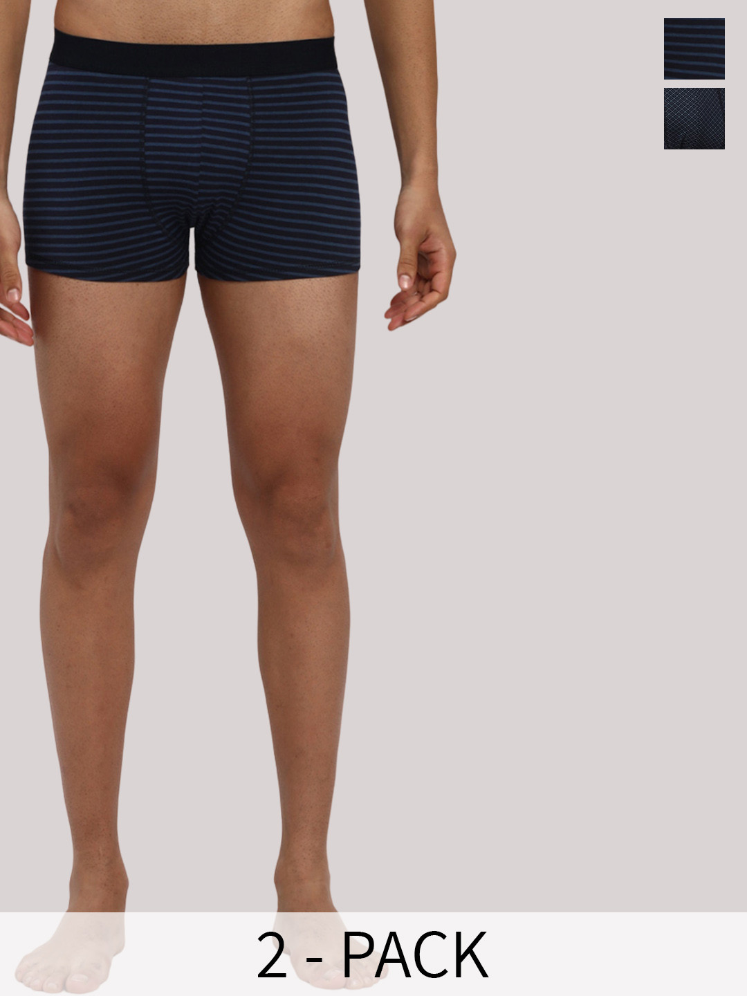 

R&B Men Pack of 2 Printed Trunks 8909006053299, Navy blue