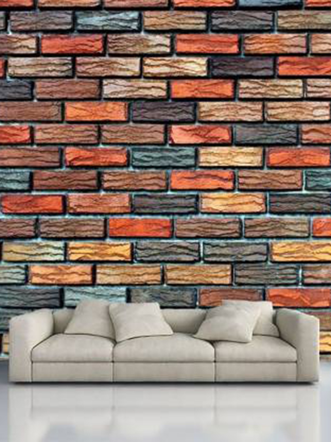 KAAF Red & Yellow Printed Self-Adhesive Wallpaper