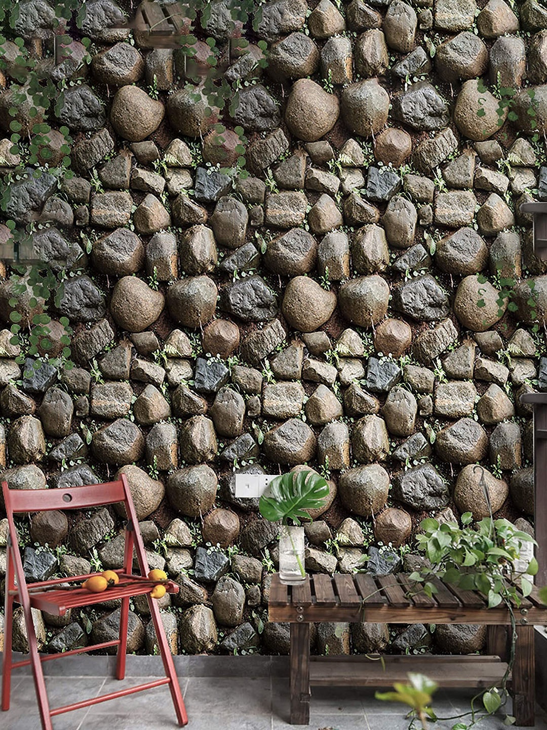 

KAAF Black & Green Printed Self-Adhesive Wallpaper