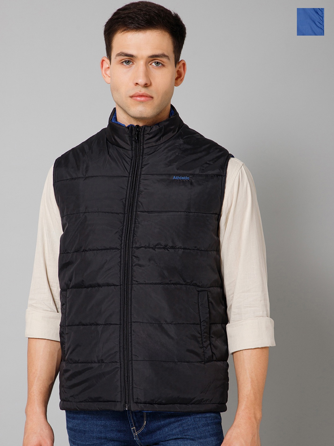 

Cantabil Reversible Sleeveless Padded Jacket, Black