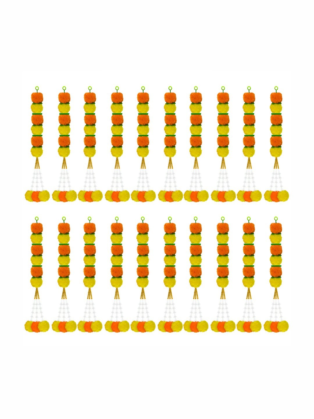 

iHandikart Yellow 20 Pieces Hanging Marigold With Rajnigandha Garland Artificial Flower