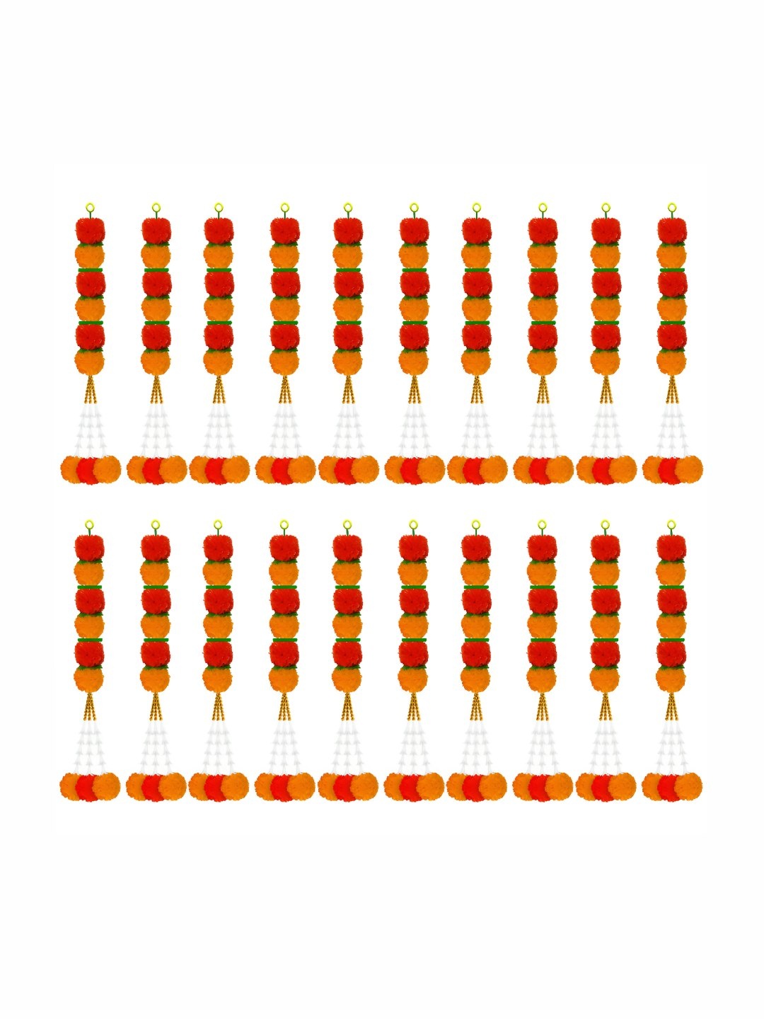 

iHandikart orange& Yellow 20-Pcs Hanging Marigold Artificial Flower