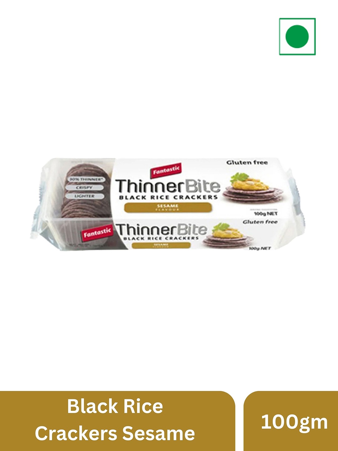 

Fantastic Black Rice Crackers Sesame Munchies 100 gm, Red
