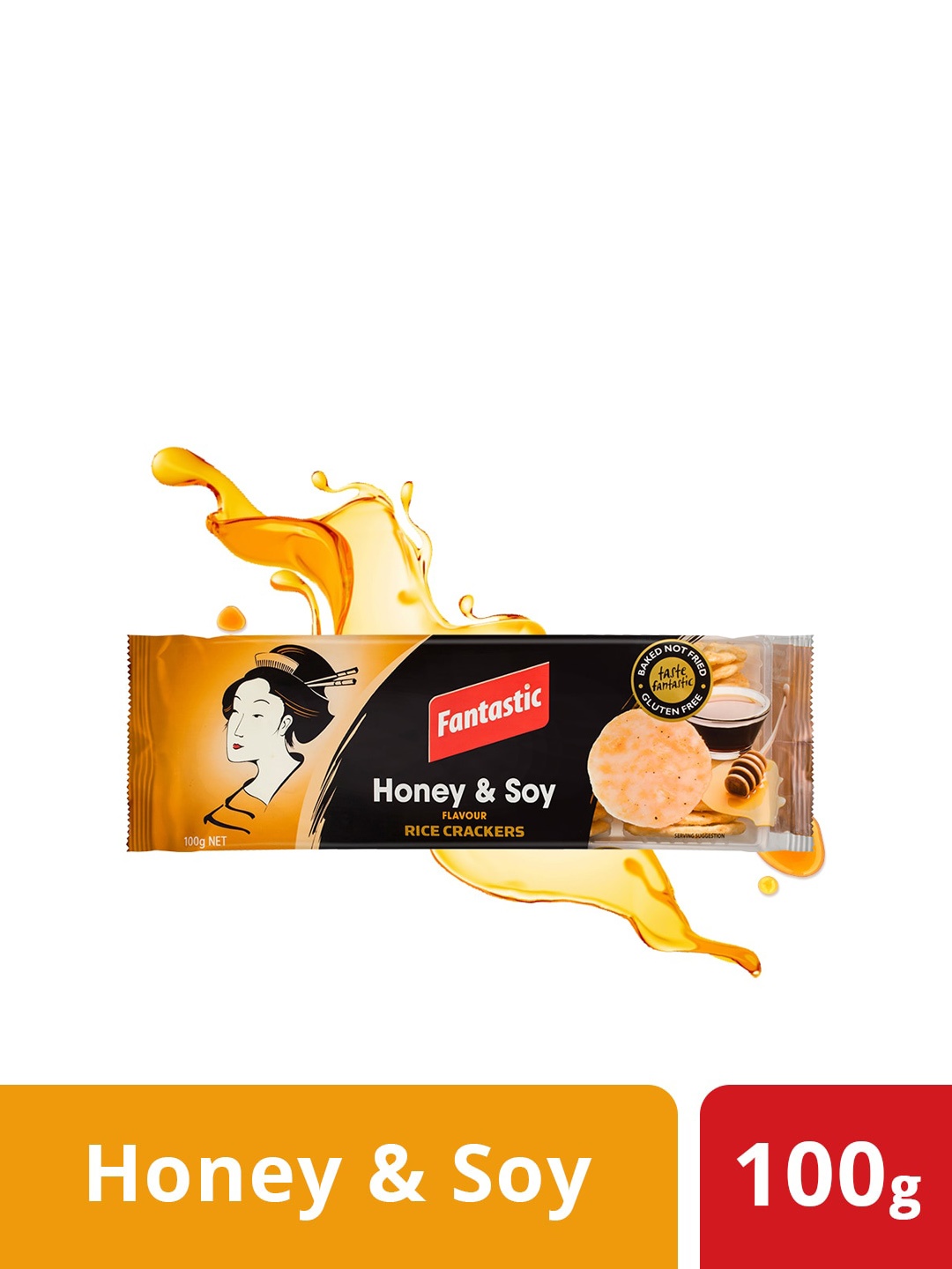 

Fantastic Rice Crackers Honey Soy 100 g, Red