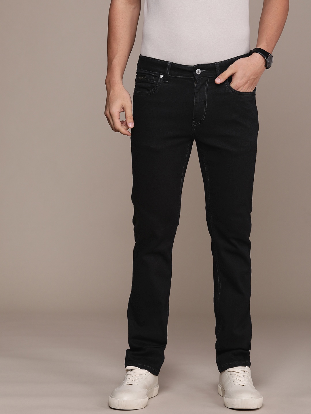 

Nautica Men Straight Fit Stretchable Jeans, Black