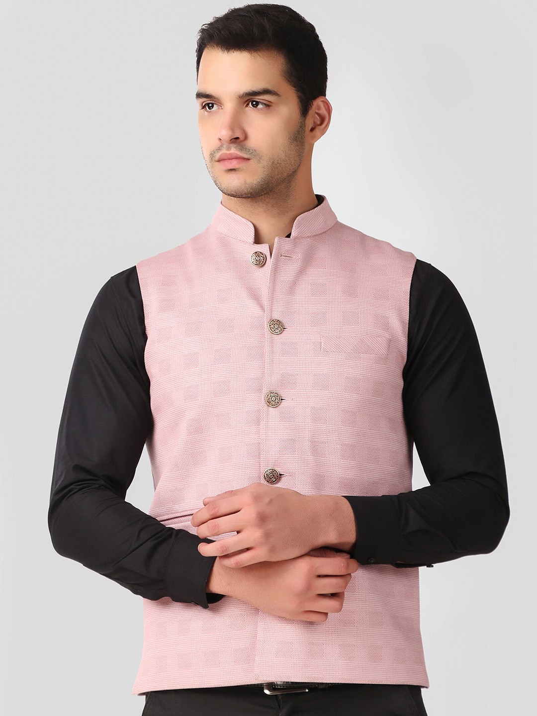 

YOUNG CLUB CLASSIC Men Pink Woollen Varsity Jacket