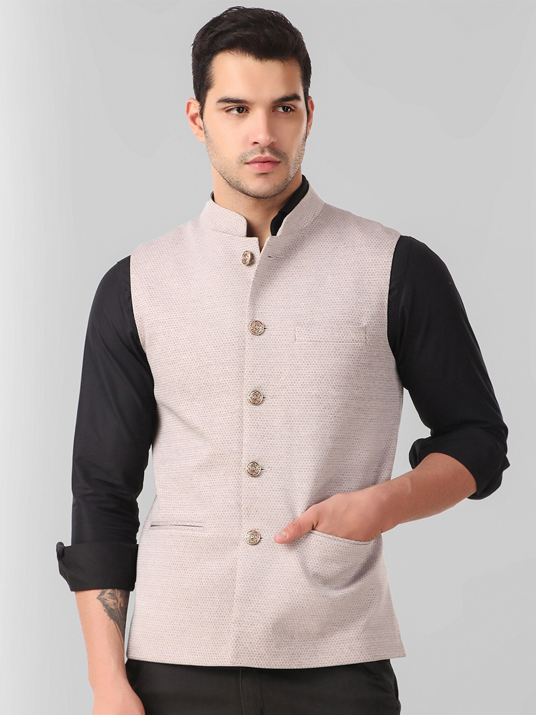 

YOUNG CLUB CLASSIC Men Pink Woollen Varsity Jacket