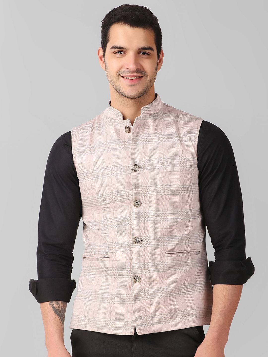 

YOUNG CLUB CLASSIC Men Pink Woollen Varsity Jacket