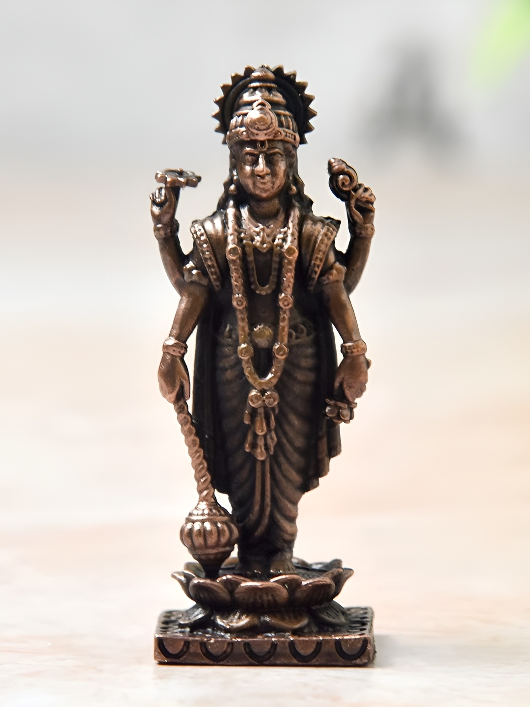

Bhimonee Decor Copper Toned Religious Vishnu Idol Showpiece