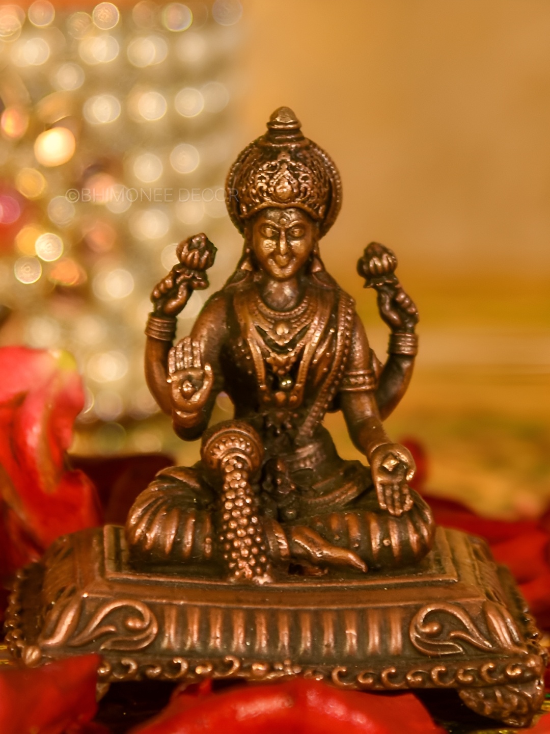 

Bhimonee Decor Copper Toned Lakshmi Idol Showpiece