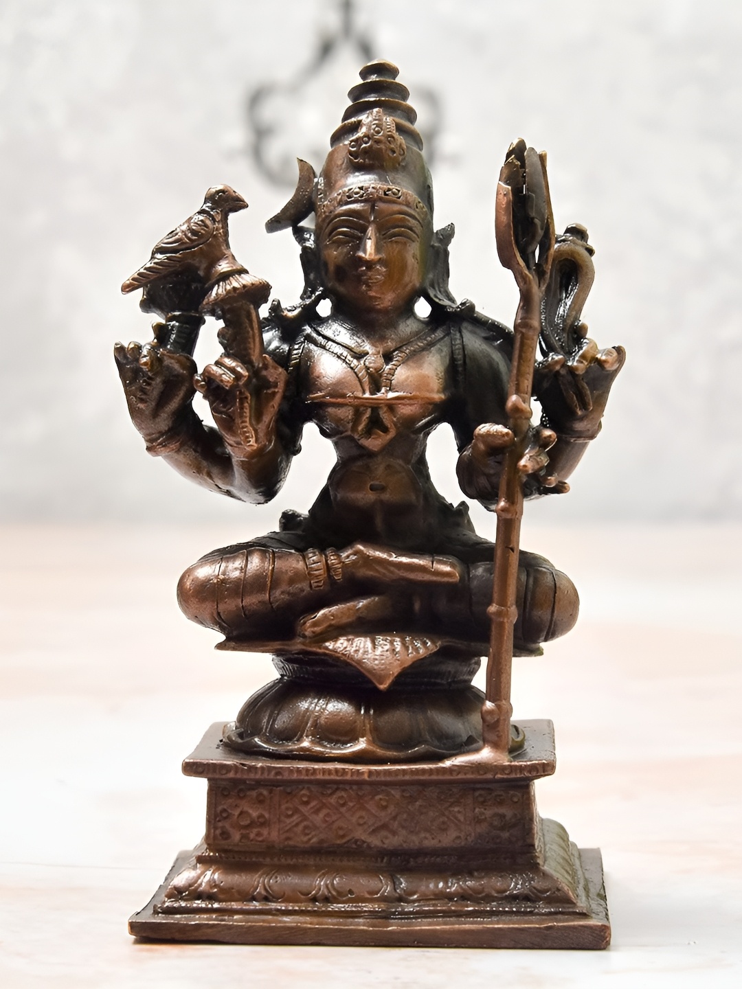 

Bhimonee Decor Copper Toned Meenakshi Devi Idol Showpiece